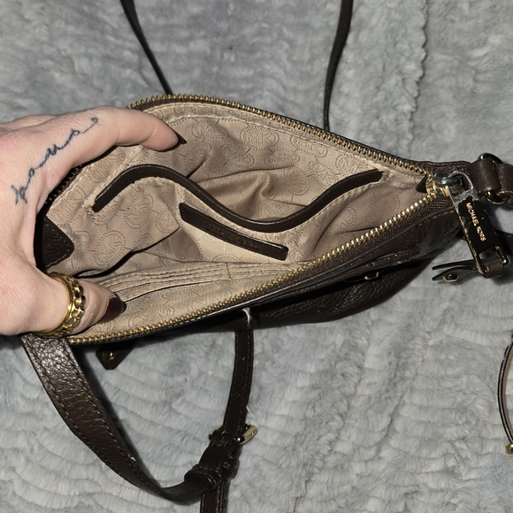 Michael Kors Dark Brown Leather Crossbody Bag - Picture 8 of 9